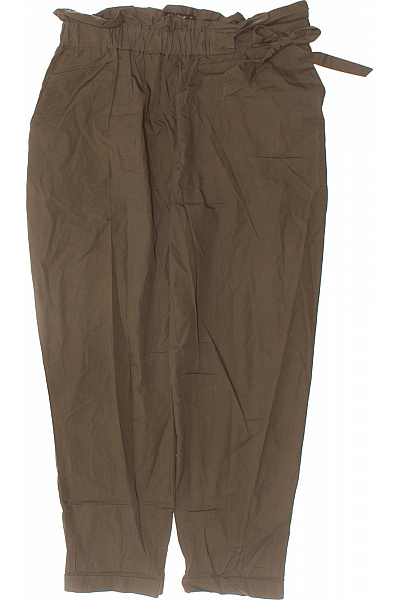 ZARA Dámské bavlněné kalhoty s vysokým pasem a páskem volnočasové hnědé Vel. l | ZARA | obrázek 2