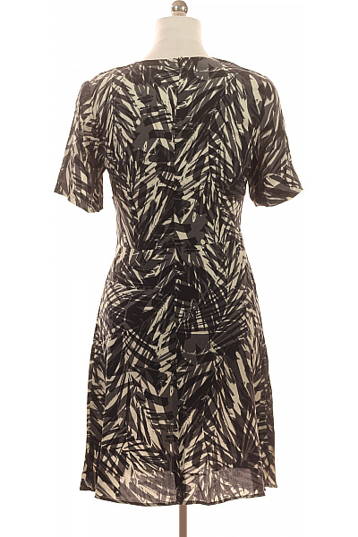 MANGO Dámské šaty krátký rukáv černé bílé listové Vel. M | MANGO | obrázek 3