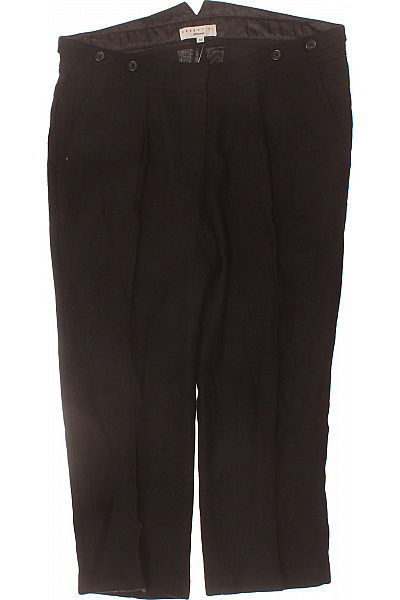 Elegantní černé Volnočasové Kalhoty S Vysokým Pasem Vel. 38