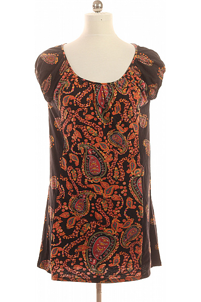 Dámské šaty volnočasové krátký rukáv barevné paisley bavlněné boho Vel. m | Unimoda | obrázek 2