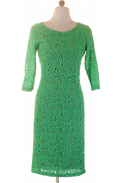 InWear Zelené Krajkové šaty S Dlouhým Rukávem Elegantní Pouzdrové Velikost 36