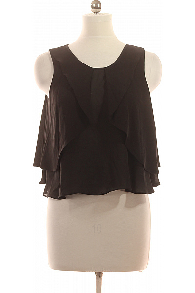 ZARA Dámská černá halenka bez rukávů volná s volánky Vel. EU S | ZARA | obrázek 2