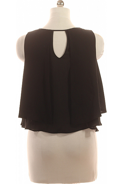 ZARA Dámská černá halenka bez rukávů volná s volánky Vel. EU S | ZARA | obrázek 3