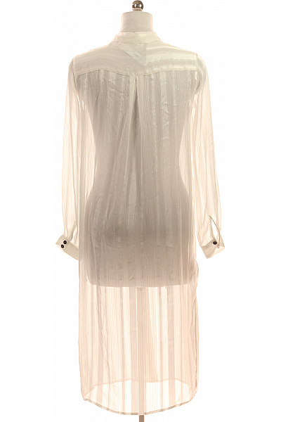 Denim HUNTER Bílé šaty košilové s dlouhým rukávem a kapsami Velikost 38 | Denim HUNTER | obrázek 3