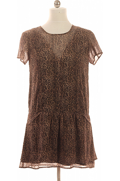 MANGO Dámské šaty krátký rukáv zvířecí vzor volnočasové letní šifonové Velikost M | MANGO | obrázek 2