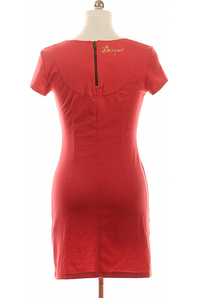 DESIGUAL Dámské šaty tričkové růžové s krátkým rukávem geometrické Vel. M | DESIGUAL | obrázek 3