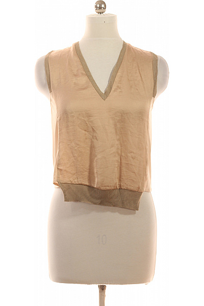 ZARA Dámská béžová halenka bez rukávů s výstřihem do V crop Vel. EU M | ZARA | obrázek 2