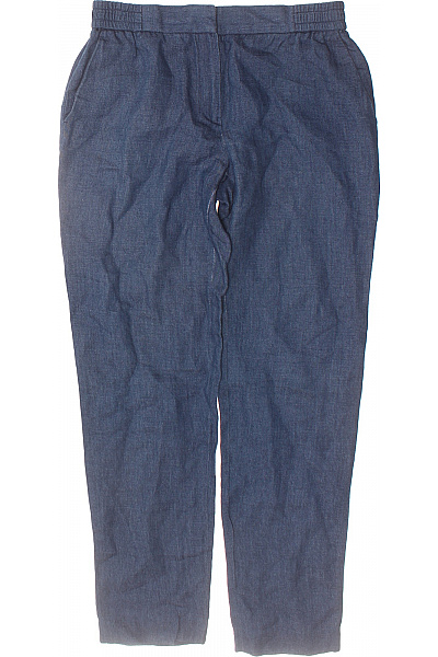 Massimo Dutti Dámské Modré Plátěné Volnočasové Kalhoty S Kapsami Vel. 36