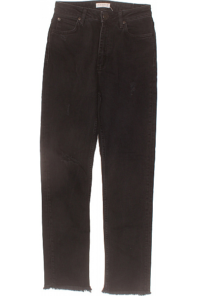 Sandro Dámské Džíny černé Rovné S Vysokým Pasem Děravé Vel. 34