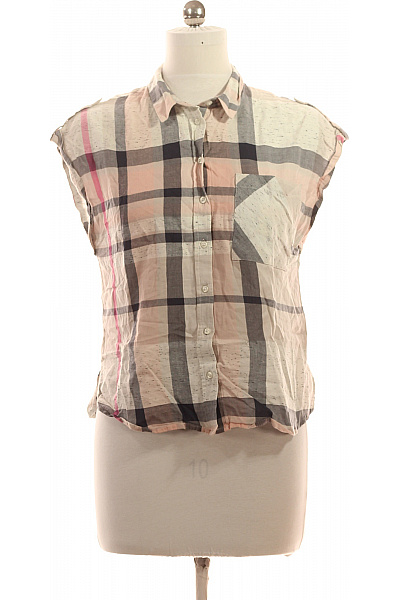 Next Dámská kostkovaná košile bez rukávů růžová bavlna ležérní letní Velikost EU 40 | Next | obrázek 2