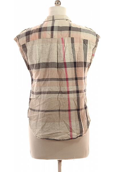 Next Dámská kostkovaná košile bez rukávů růžová bavlna ležérní letní Velikost EU 40 | Next | obrázek 3