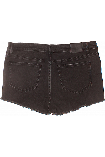 ZARA Dámské černé džínové kraťasy s červeným pruhem volnočasové krátké Vel. 42 | ZARA | obrázek 3