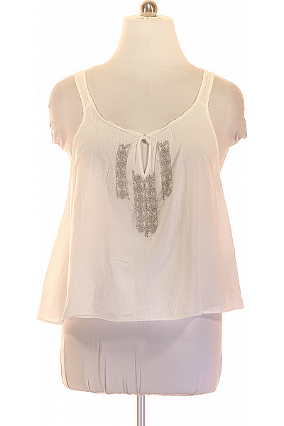 Hollister Bílá dámská halenka bez rukávů s kamínky boho Velikost L | Hollister | obrázek 2