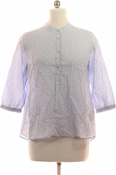 OPUS Dámská bavlněná halenka s 3/4 rukávem a puntíky modrá Velikost EU 38 | OPUS | obrázek 2