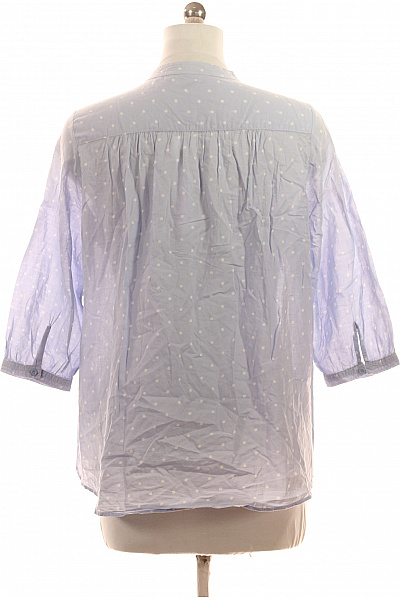 OPUS Dámská bavlněná halenka s 3/4 rukávem a puntíky modrá Velikost EU 38 | OPUS | obrázek 3