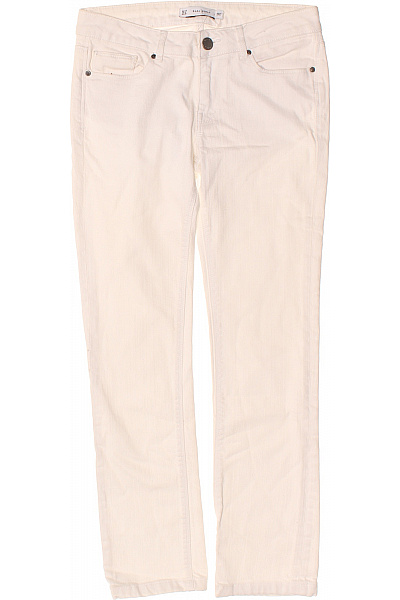 ZARA Dámské Džíny Rovné Bílé Strečové Klasické Vel. 36