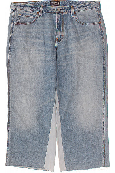 Abercrombie&Fitch Dámské Džíny Modré Tříčtvrteční Se širokými Nohavicemi Vel. 32