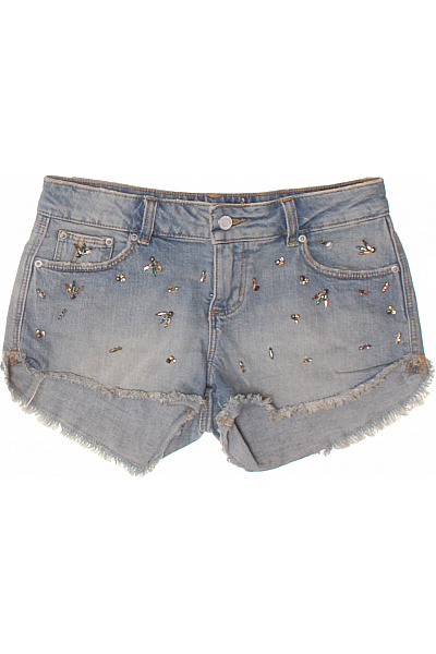 ZARA Dámské džínové kraťasy s potiskem volnočasové krátké Vel. 36 | ZARA | obrázek 2