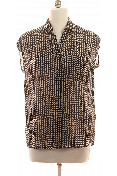 MANGO Dámská Košile Bez Rukávů Puntíkovaná Průhledná Ležérní Vel. EU M