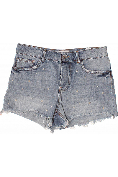 MANGO Dámské džínové kraťasy s perličkami krátké volnočasové Vel. 38 | MANGO | obrázek 2