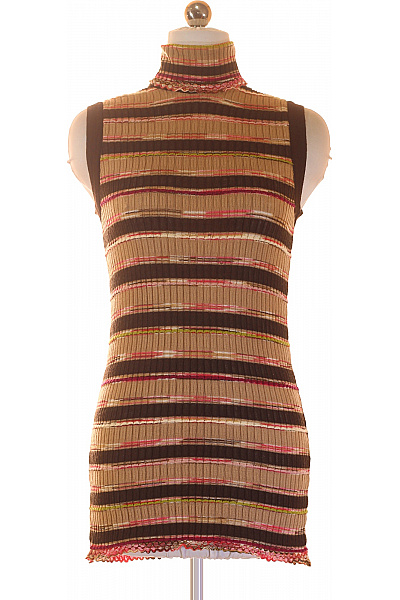 MISSONI Hnědé pruhované pletené šaty s rolákem a volným střihem Vel. XS | MISSONI | obrázek 2