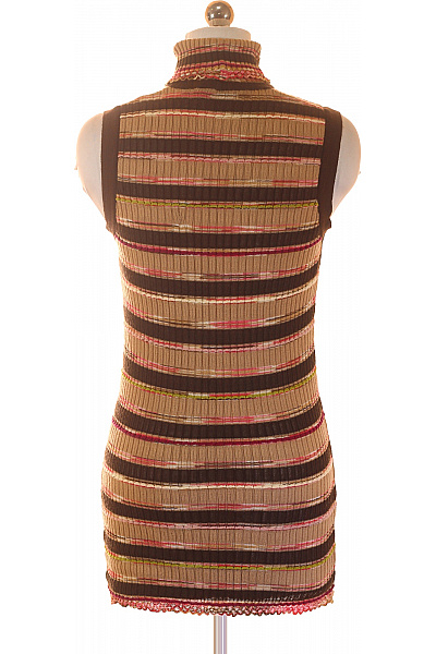 MISSONI Hnědé pruhované pletené šaty s rolákem a volným střihem Vel. XS | MISSONI | obrázek 3