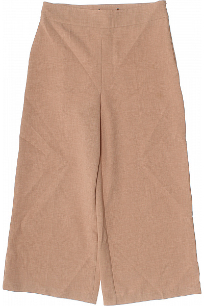 ZARA Dámské béžové široké volnočasové elegantní kalhoty pod kolena Velikost l | ZARA | obrázek 2