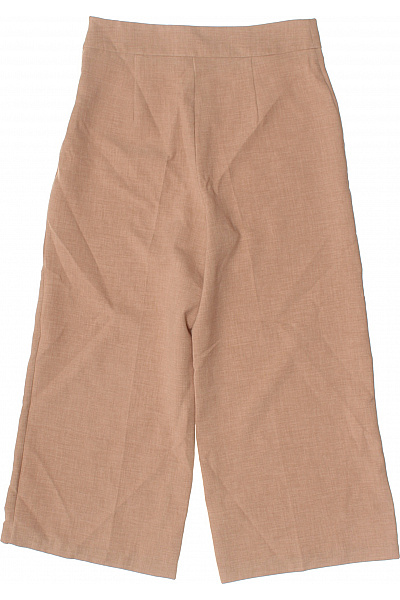 ZARA Dámské béžové široké volnočasové elegantní kalhoty pod kolena Velikost l | ZARA | obrázek 3