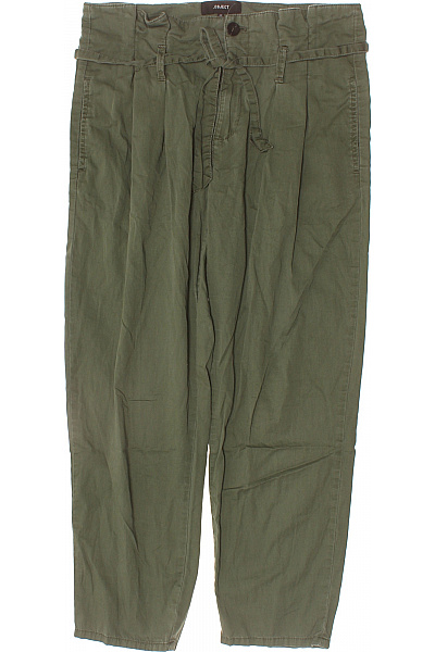 OBJECT Dámské bavlněné kalhoty zelené s páskem volnočasové s vysokým pasem Vel. 40 | OBJECT | obrázek 2