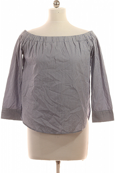 MANGO Dámská pruhovaná halenka s odhalenými rameny bavlna jarní Velikost M | MANGO | obrázek 2