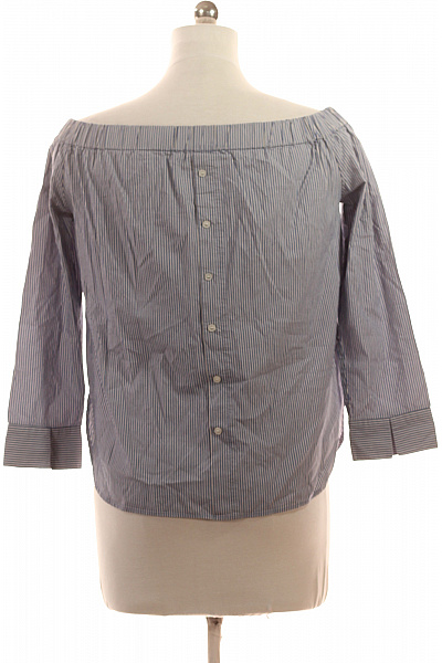 MANGO Dámská pruhovaná halenka s odhalenými rameny bavlna jarní Velikost M | MANGO | obrázek 3