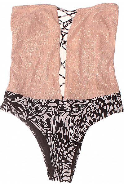 jednodílné plavky růžové třpytivé na zavazování sexy Velikost EU M | Unimoda | obrázek 2