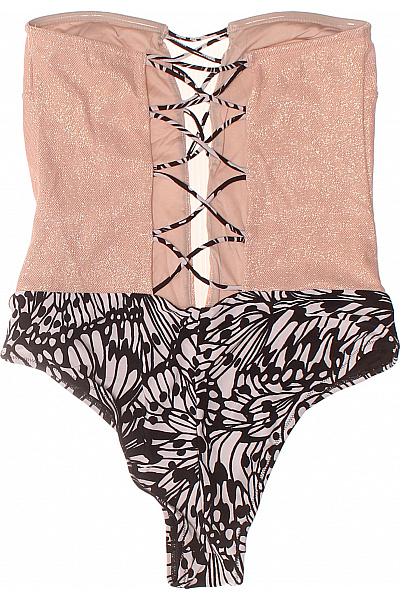 jednodílné plavky růžové třpytivé na zavazování sexy Velikost EU M | Unimoda | obrázek 3