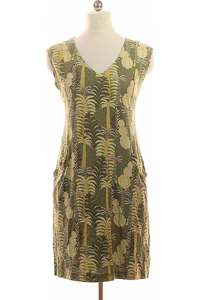 White Stuff Zelené letní šaty s krátkým rukávem a potiskem palem Vel. 42 | White Stuff | obrázek 2