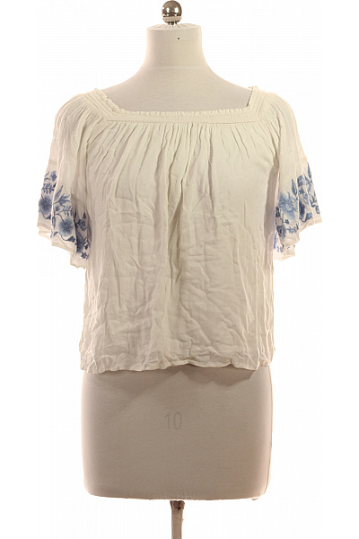 Hollister Bílá halenka s krátkým rukávem a květinovým potiskem Velikost EU M | Hollister | obrázek 2