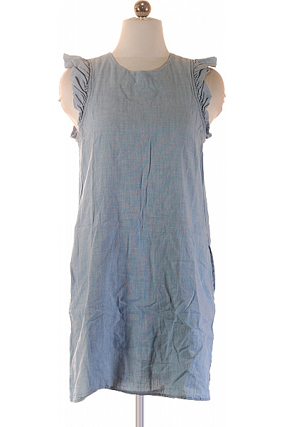 MANGO šaty bez rukávů letní volnočasové plátěné modré Velikost M | MANGO | obrázek 2