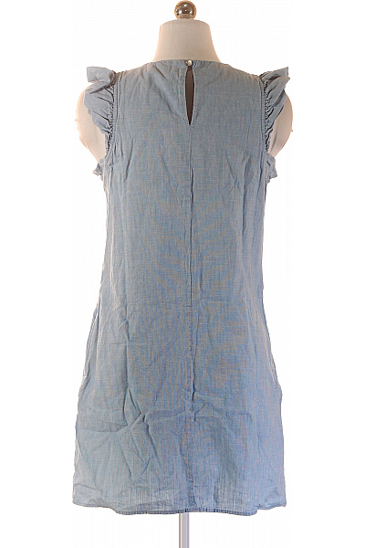 MANGO šaty bez rukávů letní volnočasové plátěné modré Velikost M | MANGO | obrázek 3