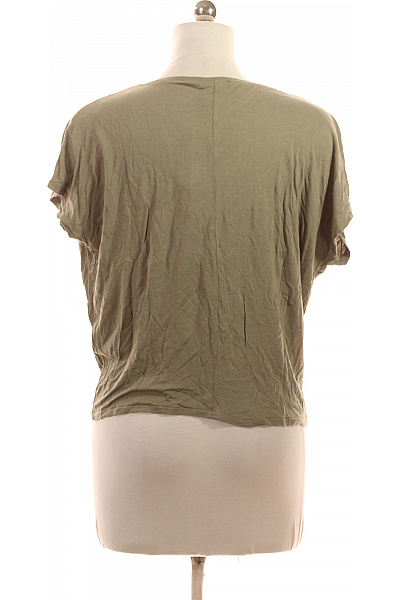 LAWRENCE GREY Dámské tričko krátký rukáv khaki s uzlem basic Velikost 38 | LAWRENCE GREY | obrázek 2