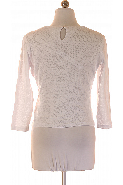 Bílá bavlněná halenka s krátkým rukávem a madeirovým vzorem Velikost 36 | Unimoda | obrázek 2
