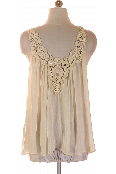 ZARA Dámská halenka bez rukávů boho krajková béžová Velikost XS | ZARA | obrázek 3