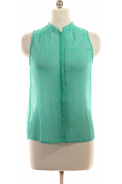 ZARA Dámská zelená halenka bez rukávů puntíkovaná průsvitná Velikost M | ZARA | obrázek 2