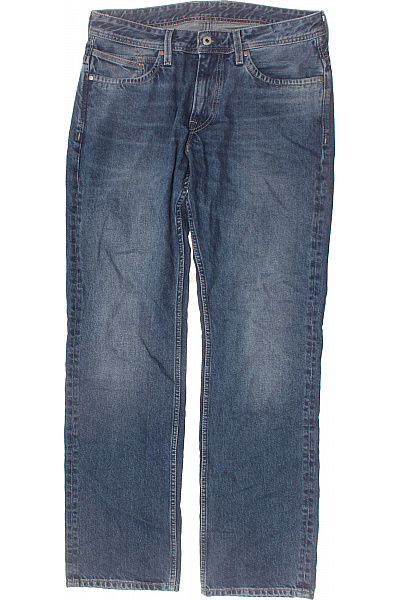 Pepe Jeans Pánské Džíny Modré Rovné Bavlněné Seprané Vel. 32