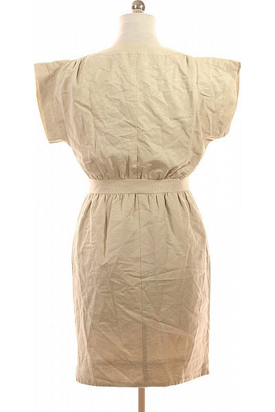 Bruuns Bazaar Béžové bavlněné šaty s krátkým rukávem a páskem Vel. 40 | Bruuns Bazaar | obrázek 3
