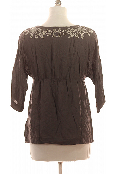 REPLAY Hnědá halenka s výstřihem do V a 3/4 rukávem vyšívaná Velikost M | REPLAY | obrázek 2