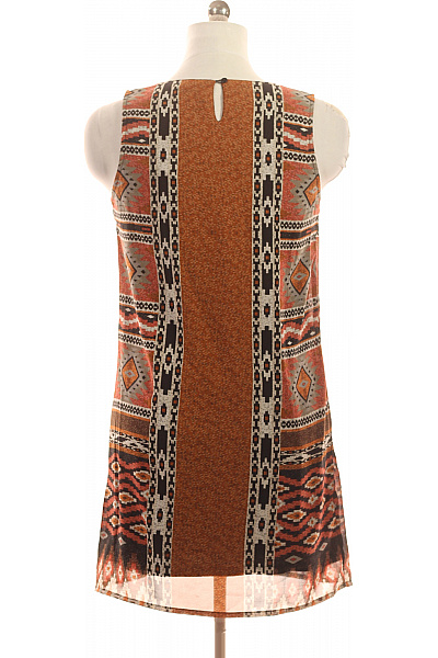ONLY šaty bez rukávů boho oranžové s potiskem volnočasové letní žerzejové Vel. 38 | ONLY | obrázek 3