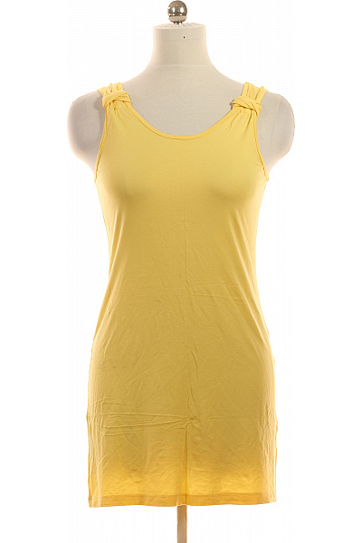 Dámské žluté Tílko Bez Rukávů S Uzlem Basic Vel. S