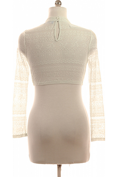 Trachtenmanufaktur Dámské tričko s dlouhým rukávem bílé krajkové crop top Vel. 38 | Trachtenmanufaktur | obrázek 2