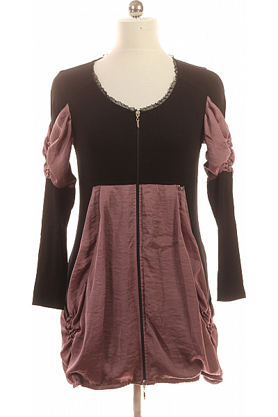 COLLECTION Dámské šaty S Dlouhým Rukávem černé Volnočasové Krajkové Vel. 38