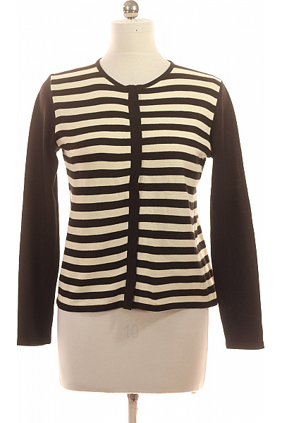 Dámský pruhovaný propínací svetřík s dlouhým rukávem z akrylu Velikost 38 | Unimoda | obrázek 2