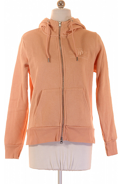 GANT dámská bavlněná mikina s kapucí na zip s výšivkou růžová Velikost s | GANT | obrázek 2
